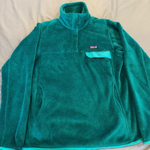 Patagonia Sweaters - Patagonia Women’s Teal Fleece Re-tool Snap T Pullover‎ Jacket  Medium